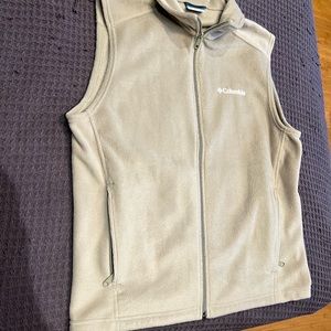 Mens Columbia Fleece Vest Medium Tan Soft Patagonia North Face